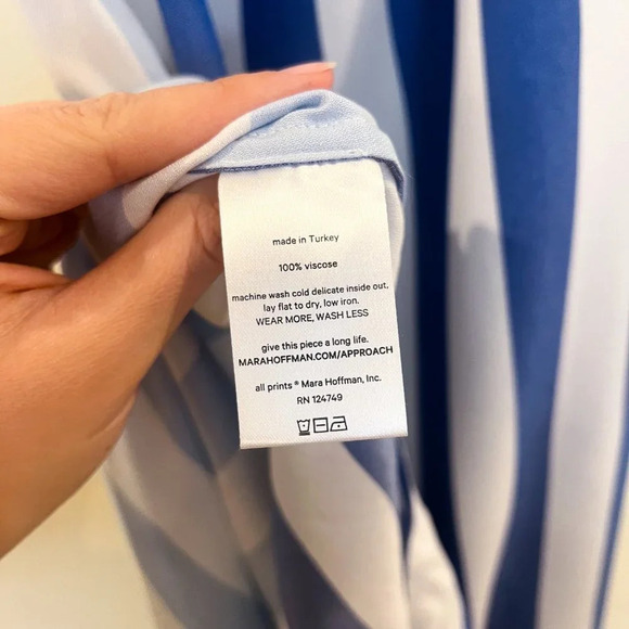 Mara Hoffman Swim Sena Striped Adjustable Beach Cover Up Midi Dress XS NWT - Picture 9 of 11